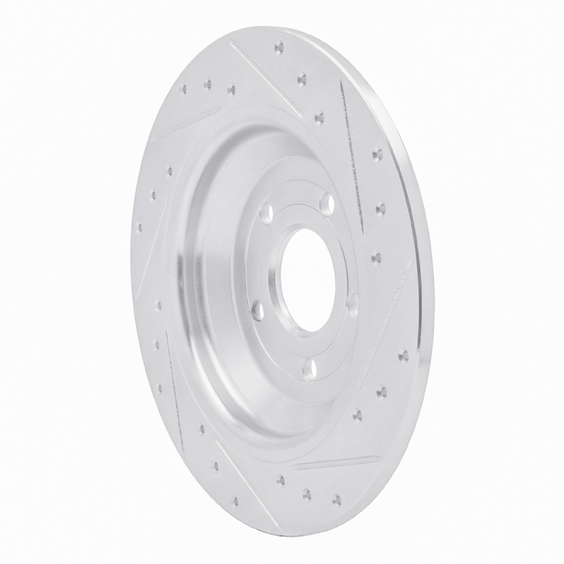 Ford Bronco Sport Brake Rotor (1) - Rear Left - R1 Concepts - Drilled & Slotted - Silver - `16-`25